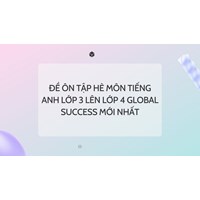 Đề ôn tập hè môn Tiếng Anh lớp 3 lên lớp 4 Global Success mới nhất