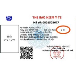 Ý nghĩa của chữ K1, K2, K3 ghi trên thẻ bảo hiểm y tế là gì?