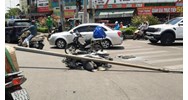Ai chịu trách nhiệm khi trụ đèn chiếu sáng trên cầu vượt rơi trúng người?