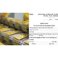 Mẫu thông báo về việc cho thuê doanh nghiệp tư nhân kinh doanh vàng