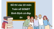Đề thi vào 10 môn Toán sở GD&ĐT Bình Định có đáp án