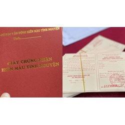 Giấy chứng nhận hiến máu tình nguyện có thời hạn suốt đời không?