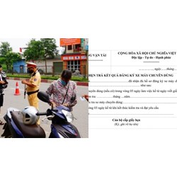 Mức phạt cá nhân mang giấy hẹn lấy giấy đăng ký xe máy để tham gia giao thông