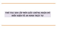 Thủ tục cấp mới Giấy chứng nhận đủ điều kiện về an ninh trật tự?