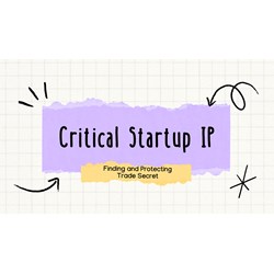 Critical Startup IP: Finding & Protecting Trade Secrets