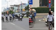 Người đi xe đạp khi chuyển hướng báo hiệu trước bằng cách nào?