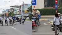 Người đi xe đạp khi chuyển hướng báo hiệu trước bằng cách nào?