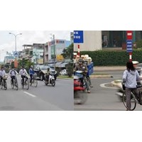 Người đi xe đạp khi chuyển hướng báo hiệu trước bằng cách nào?