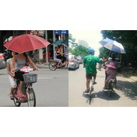 Có xử phạt hành chính khi vừa lái xe đạp vừa sử dụng ô dù không?
