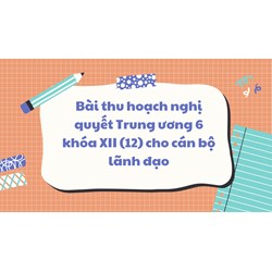 Bài thu hoạch nghị quyết Trung ương 6 khóa XII (12) cho cán bộ lãnh đạo