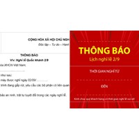 Mẫu thông báo nghỉ lễ 2/9 đẹp và chuyên nghiệp mới nhất
