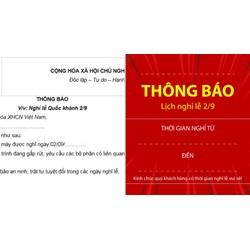 Mẫu thông báo nghỉ lễ 2/9 đẹp và chuyên nghiệp mới nhất