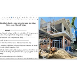 Mẫu Báo cáo hoàn thành thi công xây dựng hạng mục công trình xây dựng