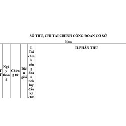 Mẫu sổ thu chi tài chính công đoàn cơ sở mới nhất