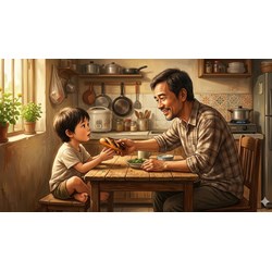 Phân tích đặc điểm nhân vật Cha trong Chiếc bánh mì cháy