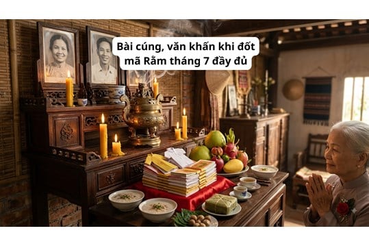 Bài cúng, văn khấn khi đốt mã Rằm tháng 7 đầy đủ