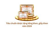 Tiêu chuẩn được tặng bằng khen, giấy khen năm 2024