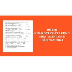 Đề thi khảo sát chất lượng môn Toán lớp 8 đầu năm 2024
