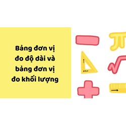 Bảng đơn vị đo độ dài và bảng đơn vị đo khối lượng