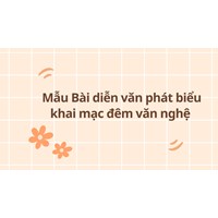 Mẫu Bài diễn văn phát biểu khai mạc đêm văn nghệ hay nhất