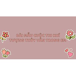 Bài mẫu Cuộc thi Khí tượng thủy văn trong em hay nhất