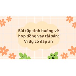 Bài tập tình huống về hợp đồng vay tài sản: Ví dụ có đáp án