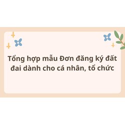 Tổng hợp mẫu Đơn đăng ký đất đai dành cho cá nhân, tổ chức
