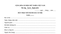 Mẫu phiếu nhận xét của cấp ủy đối với cán bộ lãnh đạo