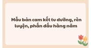 Mẫu bản cam kết tu dưỡng, rèn luyện, phấn đấu hàng năm là gì?