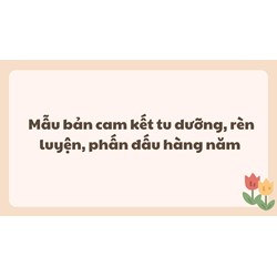 Mẫu bản cam kết tu dưỡng, rèn luyện, phấn đấu hàng năm là gì?