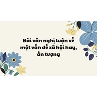 Bài văn nghị luận về một vấn đề xã hội hay, ấn tượng