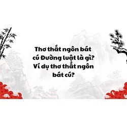 Thơ thất ngôn bát cú Đường luật là gì? Ví dụ thơ thất ngôn bát cú?