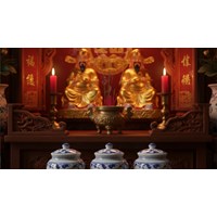 Mẹo đặt 3 hũ Gạo - Muối - Nước trên ban Thần Tài chuẩn phong thủy để tụ tài lộc