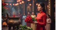Đi chùa cầu duyên Rằm tháng Giêng cần chuẩn bị mâm lễ thế nào? Ý nghĩa hoa hồng đỏ và trầu cau
