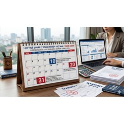 Lịch pháp lý doanh nghiệp tháng 3/2026 & Thời hạn nộp báo cáo thuế