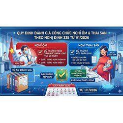 Đánh giá xếp loại công chức nghỉ ốm và nghỉ thai sản từ 1/1/2026 theo Nghị định 335