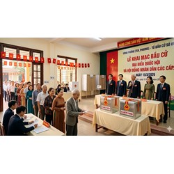 Hướng dẫn quy trình, thời gian tổ chức Lễ khai mạc tại các điểm bỏ phiếu Bầu cử 15/3/2026