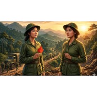 Viết đoạn văn (khoảng 7 - 9 câu) trình bày suy nghĩ về hình ảnh “em gái tiền phương" trong Lá đỏ