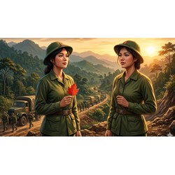 Viết đoạn văn (khoảng 7 - 9 câu) trình bày suy nghĩ về hình ảnh “em gái tiền phương" trong Lá đỏ