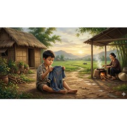Viết đoạn văn phân tích cảm xúc của nhân vật "con" trong Áo cũ của Lưu Quang Vũ