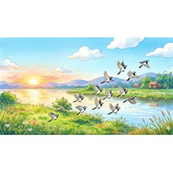 Viết đoạn văn (khoảng 5-7 câu) kể lại sự việc bầy chim chìa vôi bay lên khỏi bãi sông