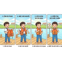 Viết lời hướng dẫn các bước mặc áo phao Tập làm văn lớp 4