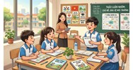 Viết báo cáo cho một buổi thảo luận của nhóm em lớp 4
