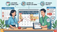 Điều kiện để NLĐ được nghỉ 9 ngày liên tiếp dịp 30/4, 1/5 và Giỗ tổ 2026?