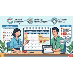 Điều kiện để NLĐ được nghỉ 9 ngày liên tiếp dịp 30/4, 1/5 và Giỗ tổ 2026?