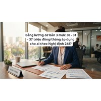 Bảng lương cơ bản 3 mức 30 - 31 - 37 triệu đồng/tháng áp dụng cho ai theo Nghị định 248?