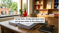 Chi bộ Thôn, Tổ dân phố được trích giữ lại bao nhiêu % tiền Đảng phí?