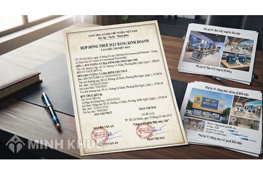 Mẫu hợp đồng thuê tài sản làm siêu thị, cửa hàng điện máy
