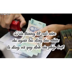 Tiền thưởng tết cuối năm cho người lao động bao nhiêu là đúng với quy định của pháp luật ?