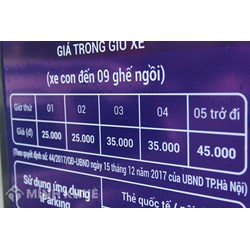 Phí dịch vụ trông giữ xe ở Thành phố Hà Nội mới nhất